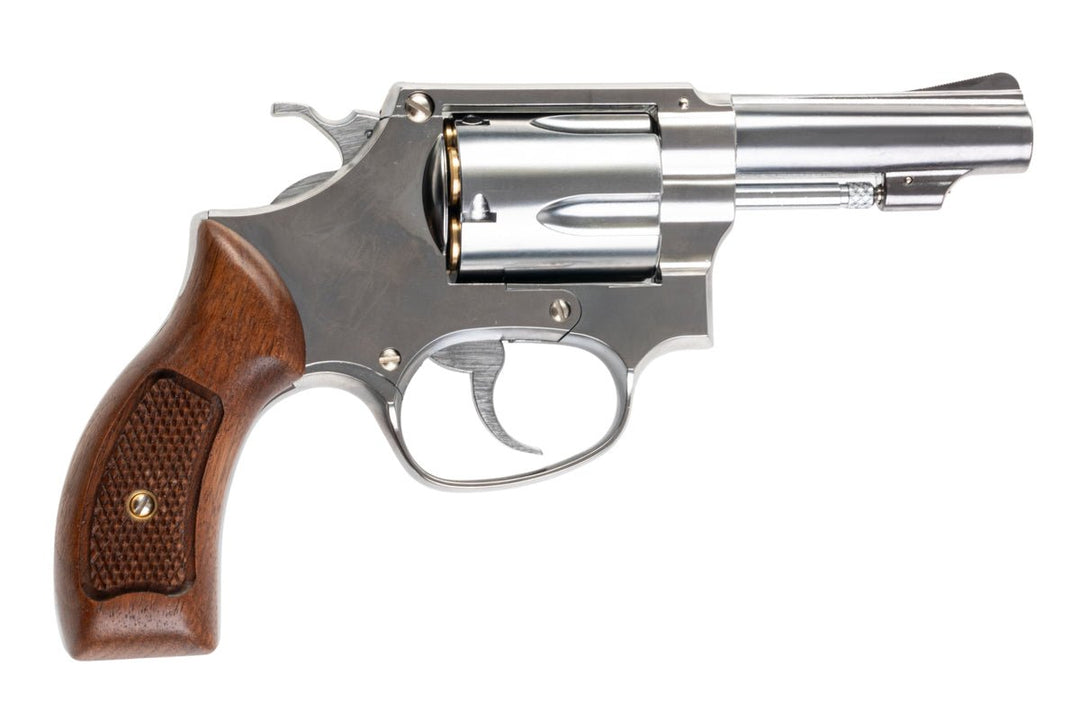 Marushin S&W M60 Gas Revolver (Wood Grip, 3 inch) - Silver - Bang Bang Airsoft