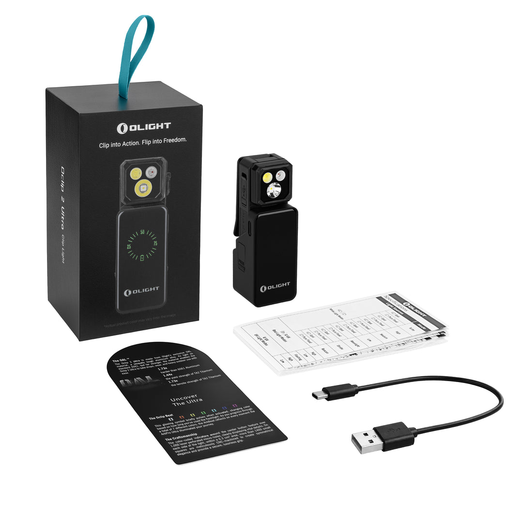Olight Oclip 2 Ultra Premium Clip Style Flashlight with Charging Dock