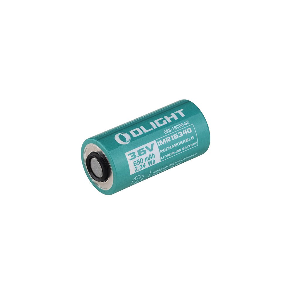 Olight 650mAh 3.6V IMR 16340 Rechargeable Lithium - ion Battery - Bang Bang Airsoft