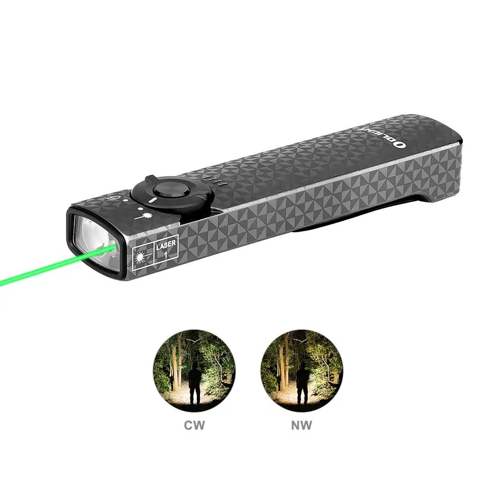 Olight Arkfeld Stylish Dual Light Source EDC Torch Light with Laser Pointer (CW) - Bang Bang Airsoft