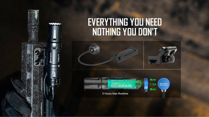 OLIGHT Odin Mini LED Flashlight with M - Lok Mount and Tail Switch - Bang Bang Airsoft
