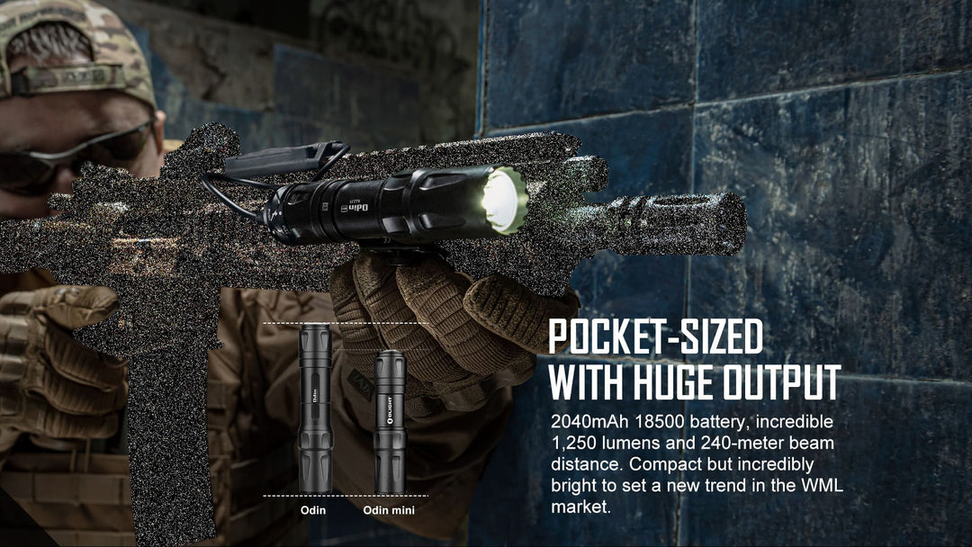 OLIGHT Odin Mini LED Flashlight with M - Lok Mount and Tail Switch - Bang Bang Airsoft