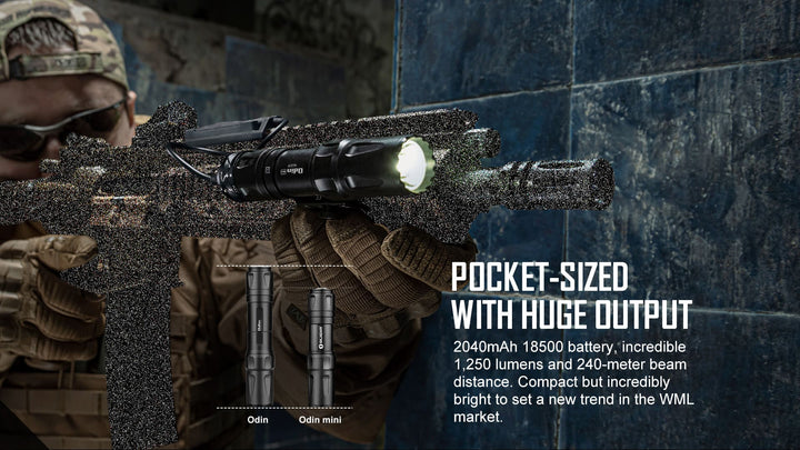 OLIGHT Odin Mini LED Flashlight with M - Lok Mount and Tail Switch - Bang Bang Airsoft
