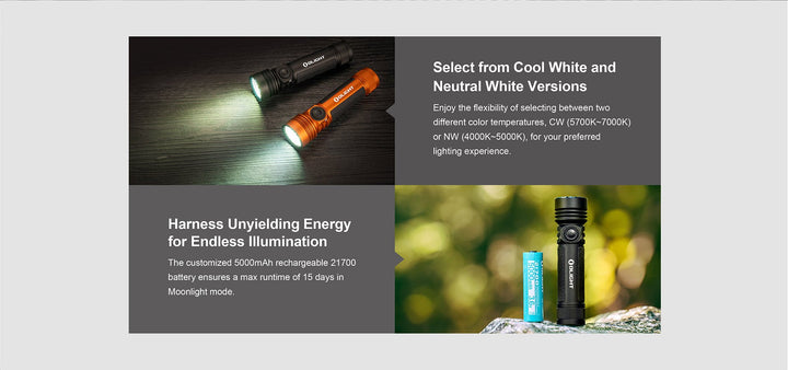Olight Seeker 4 Pro Rechargeable LED Flashlight with a New Dock - Bang Bang Airsoft