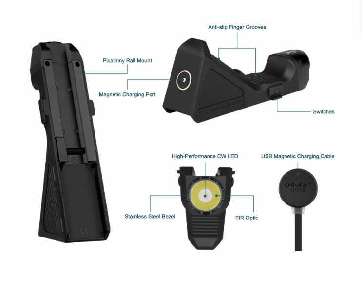 OLIGHT Sigurd Angled Foregrip with Integrated Flashlight