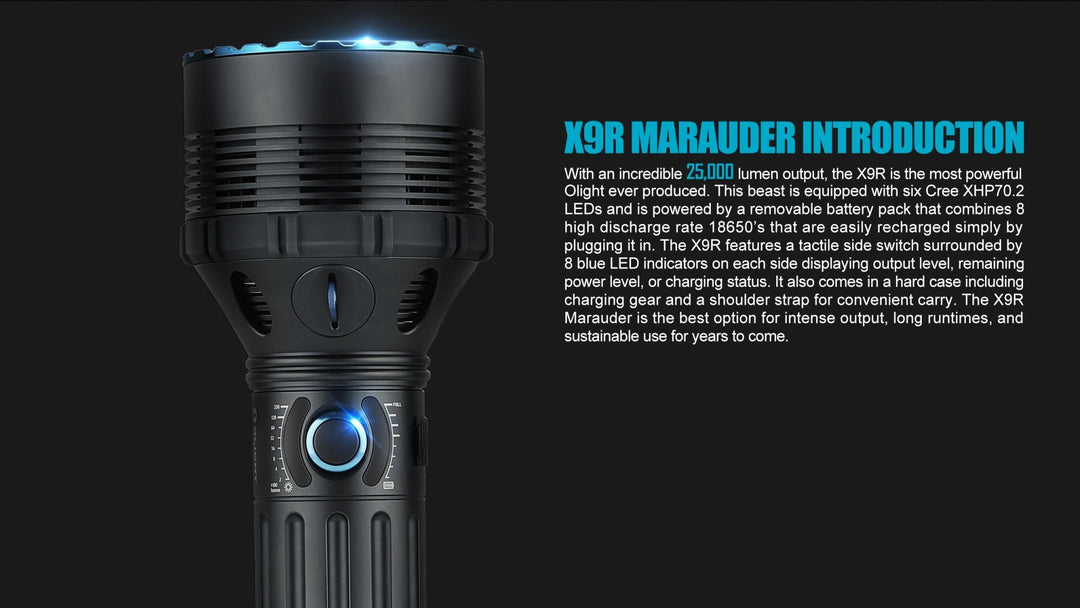 Olight X9R Marauder Brightest Flashlight - Bang Bang Airsoft