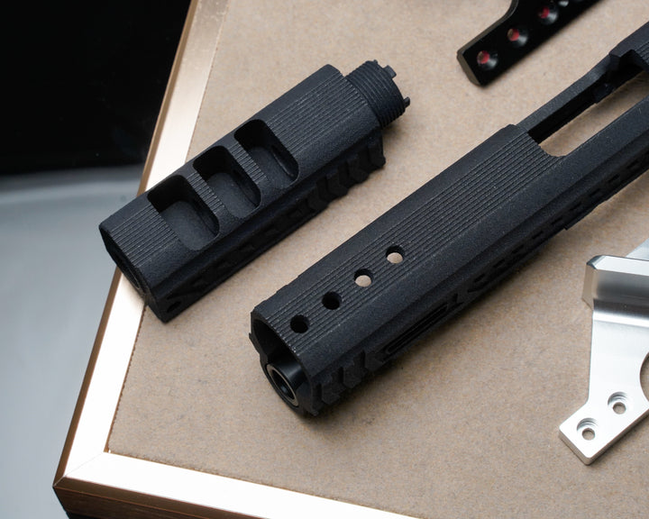 Revanchist Airsoft 3DP 7" Lim Style Open Slide Kit "Saber Cat" for Hicapa GBB - Black