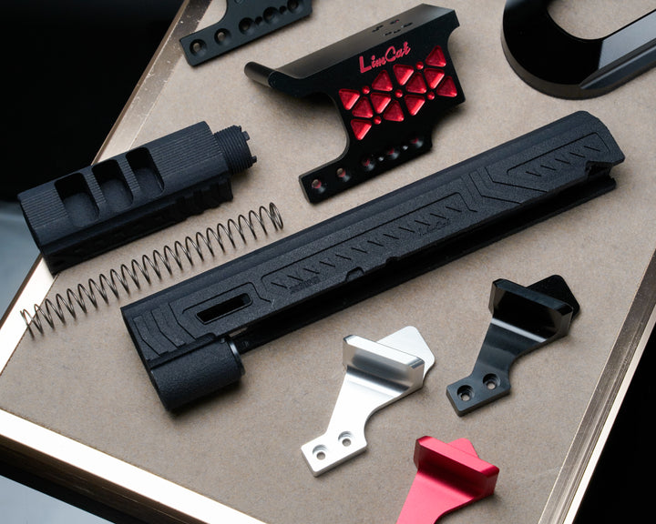 Revanchist Airsoft 3DP 7" Lim Style Open Slide Kit "Saber Cat" for Hicapa GBB - Black