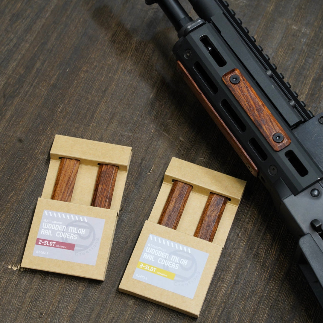 RJ Creations Wooden M - Lok Rail Cover (2 pcs) - Bang Bang Airsoft