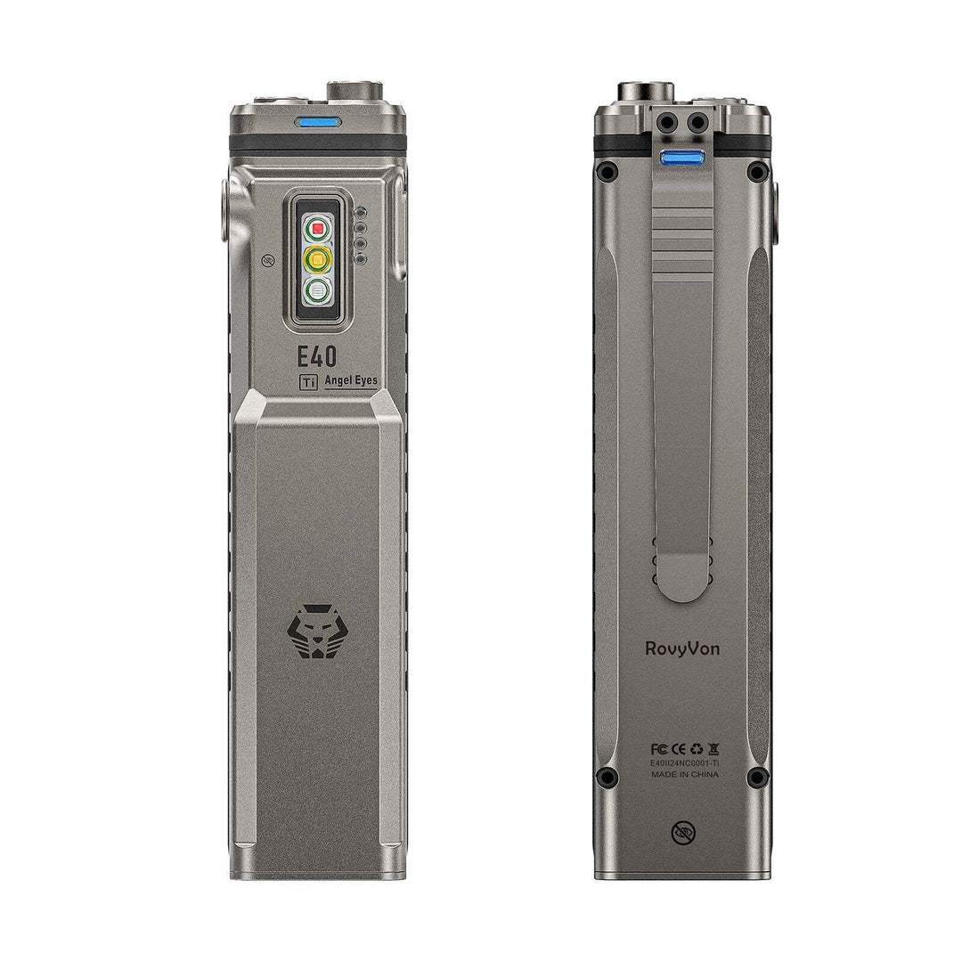 Rovyvon Angel Eyes E40 Titanium Flat EDC Flashlight - Bang Bang Airsoft