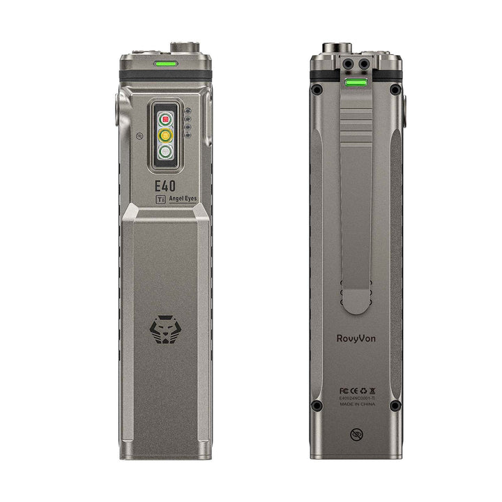 Rovyvon Angel Eyes E40 Titanium Flat EDC Flashlight - Bang Bang Airsoft