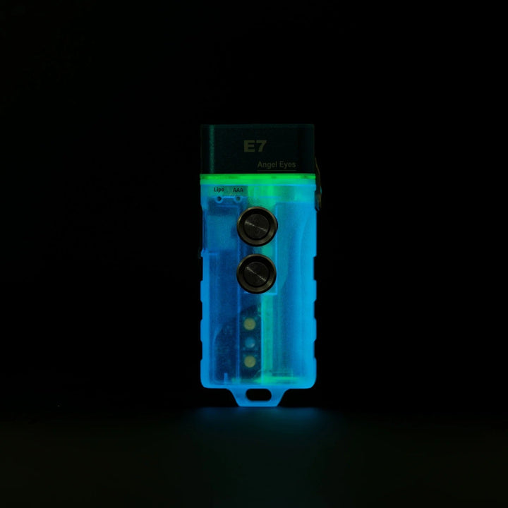 RovyVon Angel Eyes E7 GITD Blue Keychain Flashlight - Bang Bang Airsoft