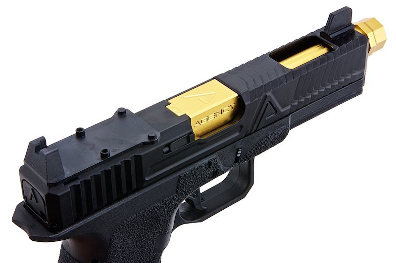 RWA Agency Arms EXA GBB Airsoft Pistol (CNC Aluminum Gold Barrel w/ RMR Mount Plate) - Bang Bang Airsoft