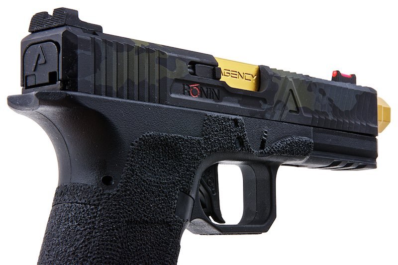 RWC Agency Arms EXA Green Gas Airsoft Pistol (Ronin Agency Arms Gold Mid - Line Barrel Edition) - Bang Bang Airsoft