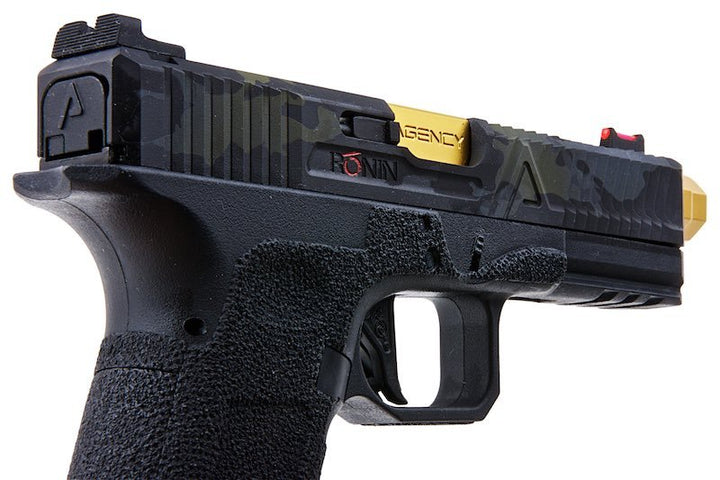 RWC Agency Arms EXA Green Gas Airsoft Pistol (Ronin Agency Arms Gold Mid - Line Barrel Edition) - Bang Bang Airsoft