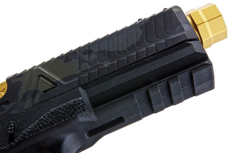 RWC Agency Arms EXA Green Gas Airsoft Pistol (Ronin Agency Arms Gold Mid - Line Barrel Edition) - Bang Bang Airsoft