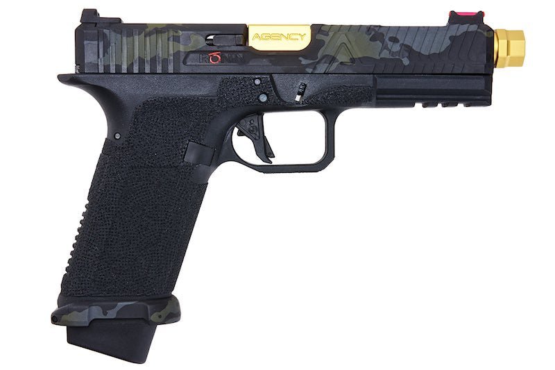 RWC Agency Arms EXA Green Gas Airsoft Pistol (Ronin Agency Arms Gold Mid - Line Barrel Edition) - Bang Bang Airsoft