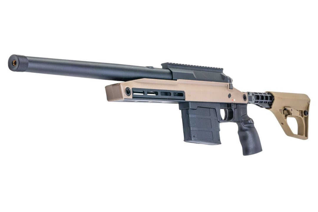 Silverback TAC 41 A2B Airsoft Bolt Action Rifle, Aluminum Chassis & Buffer Stock (FDE) - Bang Bang Airsoft