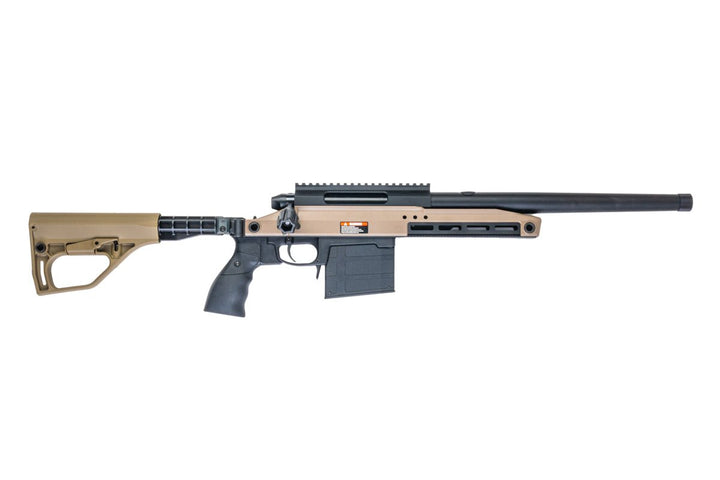 Silverback TAC 41 A2B Airsoft Bolt Action Rifle, Aluminum Chassis & Buffer Stock (FDE) - Bang Bang Airsoft