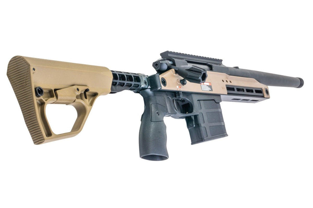 Silverback TAC 41 A2B Airsoft Bolt Action Rifle, Aluminum Chassis & Buffer Stock (FDE) - Bang Bang Airsoft