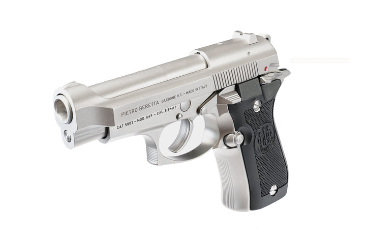 Sirius Custom Stainless Steel Beretta M84 GBBP w/ Aluminum Dummy Suppressor & Carrying Case - Bang Bang Airsoft