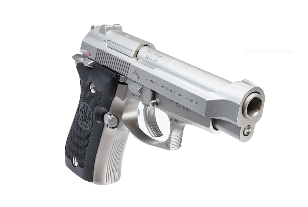 Sirius Custom Stainless Steel Beretta M84 GBBP w/ Aluminum Dummy Suppressor & Carrying Case - Bang Bang Airsoft