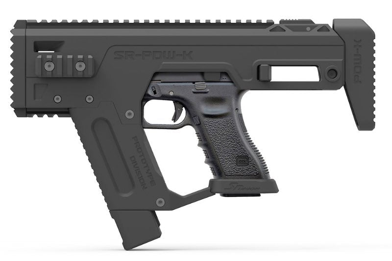 SRU GLOCK PDW SMG Kit for Tokyo Marui G18 AEP / Tokyo Marui, WE, KSC G17 / 18 / 34 / 35 GBB (Black) - Bang Bang Airsoft