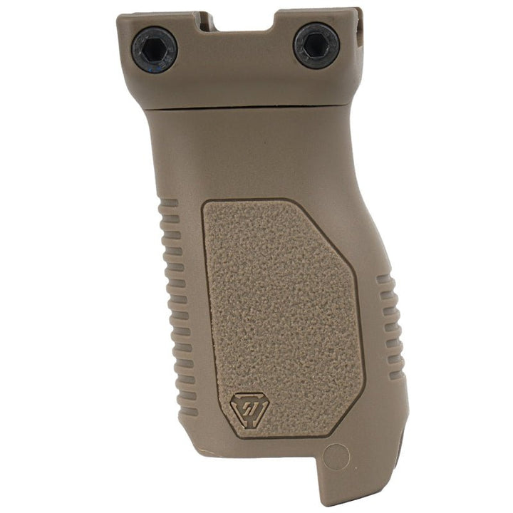 Strike Industries Angled Grip with Cable Management Function for 1913 Picatinny Rail (Long, FDE) - Bang Bang Airsoft