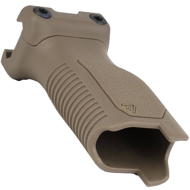 Strike Industries Angled Grip with Cable Management Function for 1913 Picatinny Rail (Long, FDE) - Bang Bang Airsoft