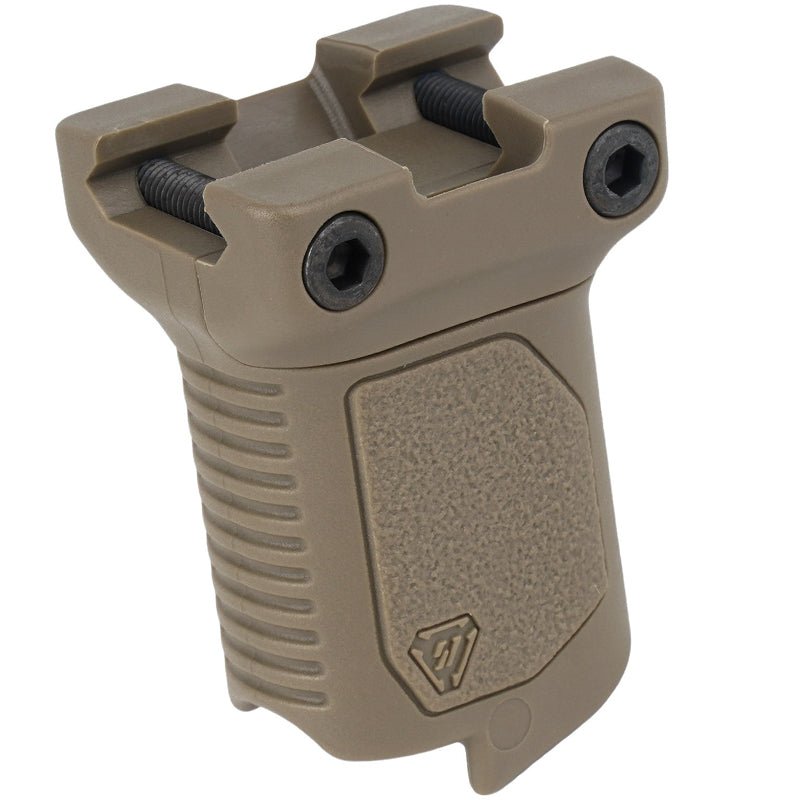 Strike Industries Angled Grip with Cable Management Function for 1913 Picatinny Rail (Short, FDE) - Bang Bang Airsoft