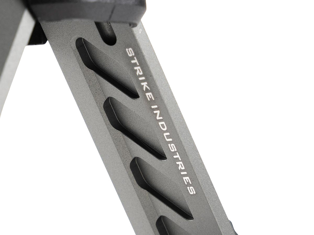 Strike Industries Bipod Grip with Aluminum Legs for 1913 Picatinny Rails - Grey - Bang Bang Airsoft