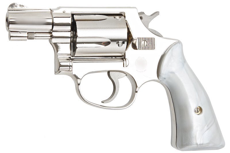 Tanaka S&W M36 2 inch Square Butt Travis Model Gas Revolver - Nickel Finish - Bang Bang Airsoft