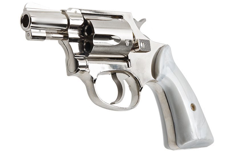 Tanaka S&W M36 2 inch Square Butt Travis Model Gas Revolver - Nickel Finish - Bang Bang Airsoft