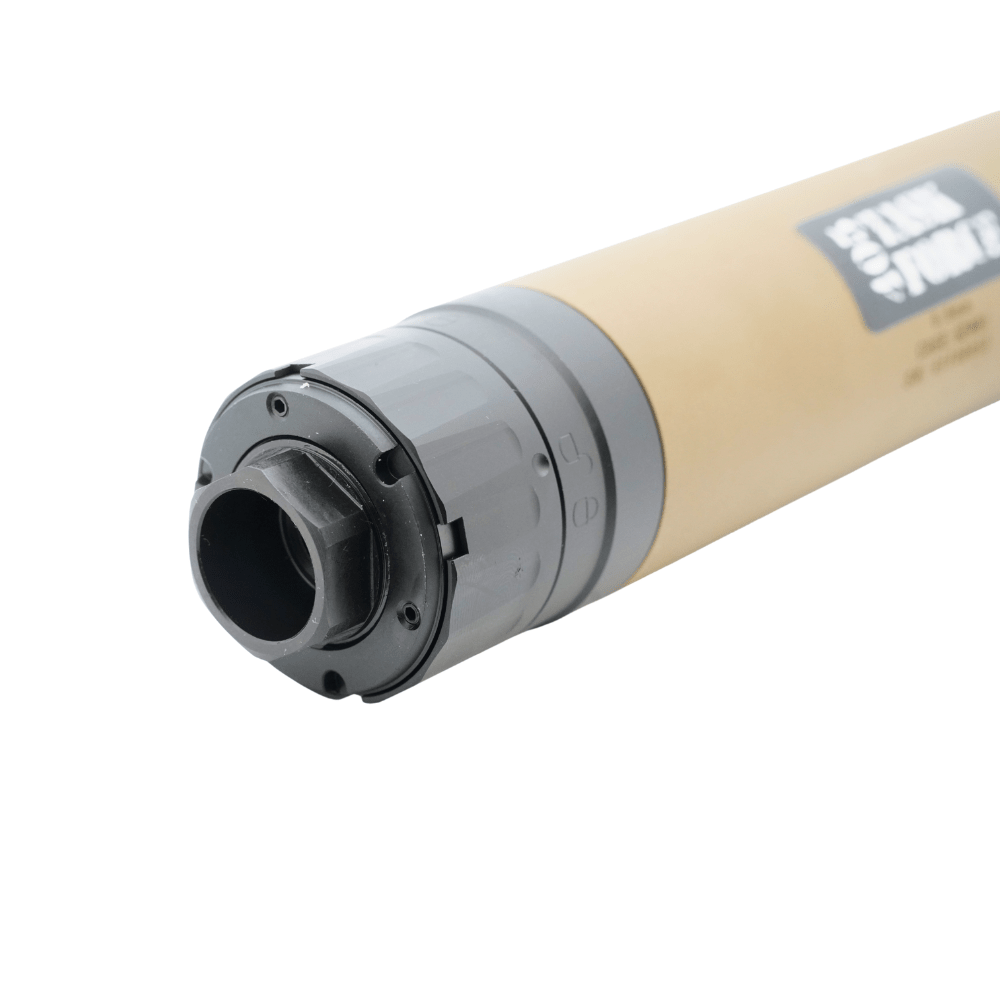 Task Force SLX MG 6.8 Style Dummy QD Suppressor w/ Muzzle Brake - FDE - Bang Bang Airsoft