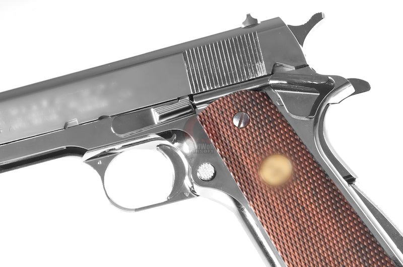 Tokyo Marui 1911 Government Series 70 Nickel Finish GBB Airsoft Pistol - Bang Bang Airsoft