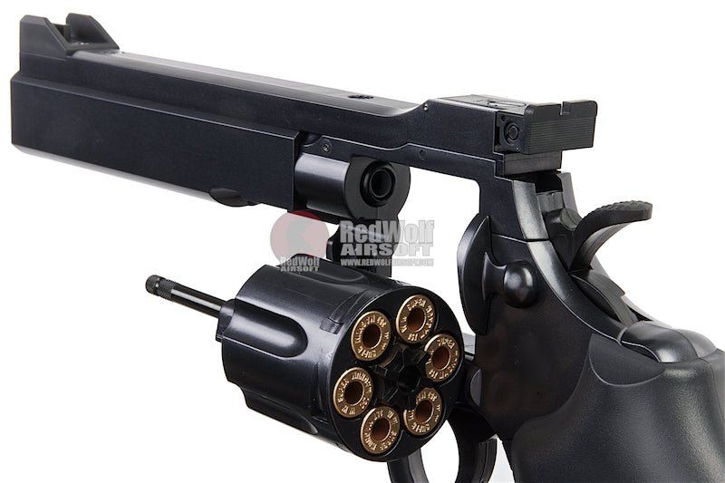 Tokyo Marui Python PPC Custom Airsoft Spring Revolver 6 inch - Black - Bang Bang Airsoft