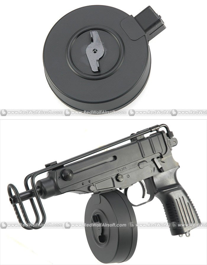 Tokyo Marui Scorpion Mod M Magazine (370 rounds AEG Drum Magazine, Compatible with VZ61) - Bang Bang Airsoft