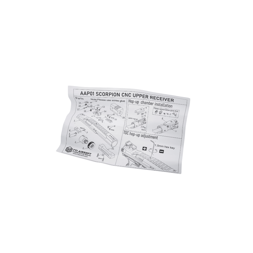 TTI AIRSOFT AAP01 Scorpion Upper Receiver Kit - 4 Inch - Bang Bang Airsoft