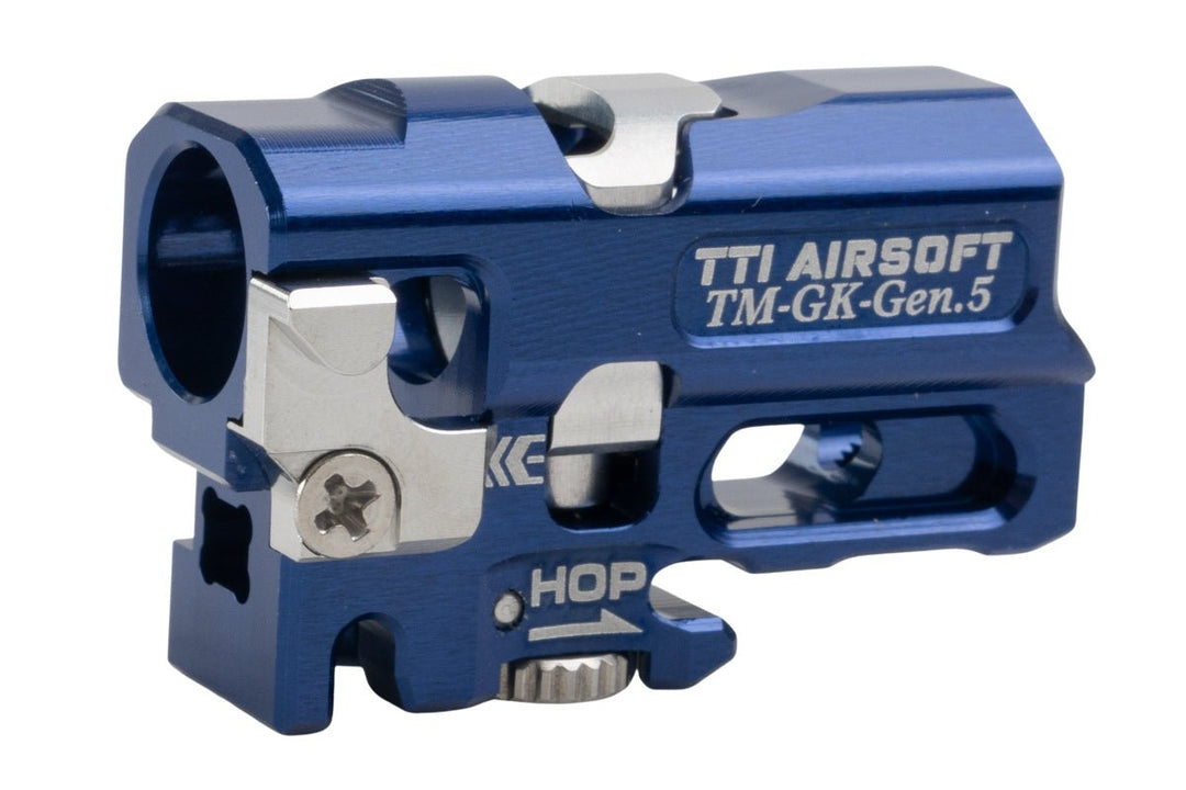 TTI Airsoft Tokyo Marui G17 Gen5 MOS & G19 GBB Infinity One Piece Full CNC TDC Hop Up Chamber - BLUE - Bang Bang Airsoft