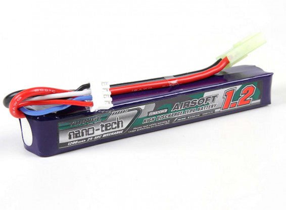 Turnigy nano - tech 11.1V 1200mAh 3C 25 - 50C Lipo Airsoft Pack - Tamiya - Bang Bang Airsoft