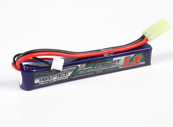 Turnigy nano - tech 7.4V 1200mAh 2S 25 - 50C Lipo Airsoft Pack - Tamiya - Bang Bang Airsoft