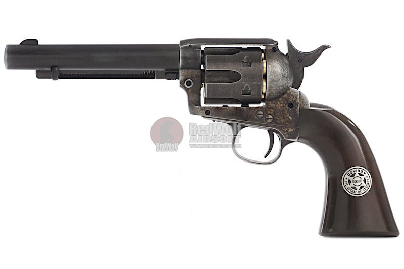 Umarex Revolver SAA .45 CO2 Revolver Metal (6mm, Antique Black) - Cowboy Police Version (by WinGun) - Bang Bang Airsoft