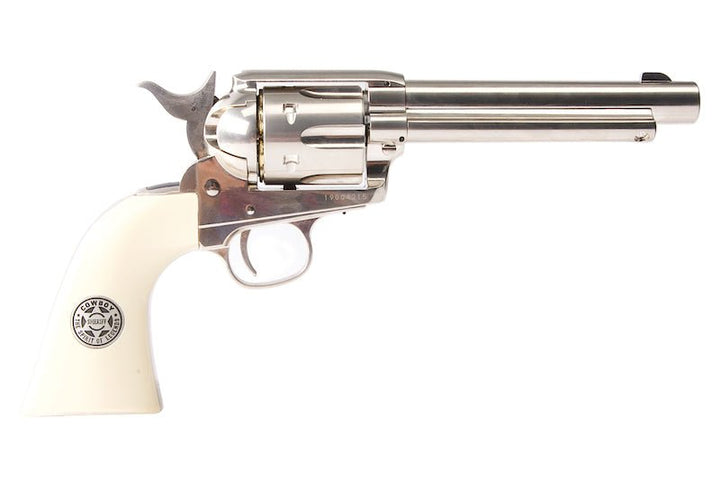 Umarex Revolver SAA .45 CO2 Revolver Metal (6mm, Nickel Pearl) - Cowboy Police Version (by WinGun) - Bang Bang Airsoft