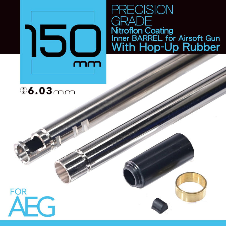 Unicorn Airsoft 6.03 NITROFLON Coated Brass Inner Barrel for AEG (w/60 degree hop up) - Bang Bang Airsoft