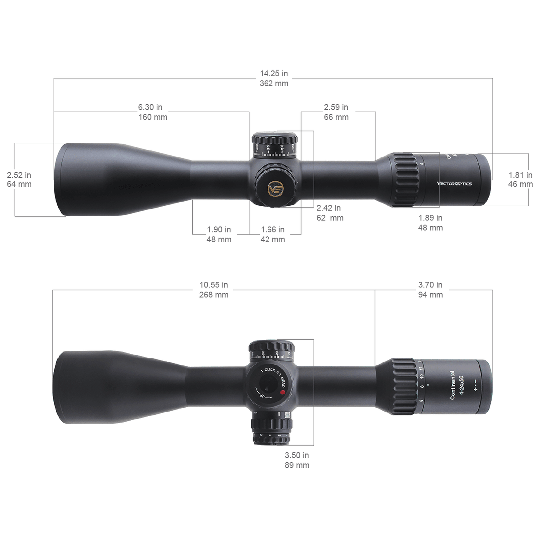 Vector Optics 34mm Continental x6 4 - 24x56 MBR FFP Rifle Scope - Bang Bang Airsoft