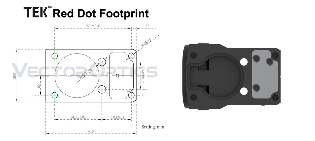Vector Optics Frenzy Red Dot Pistol Mount Base for Glock TEK (Doctor Sight) Footprint - Bang Bang Airsoft
