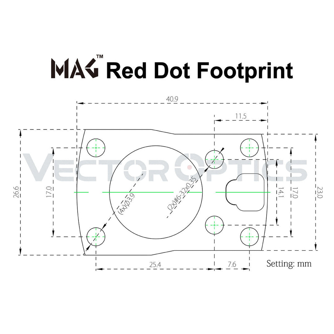Vector Optics MAG Red Dot Lower 1/3 Co - Witness Cantilever Weaver Polymer Mount - Bang Bang Airsoft