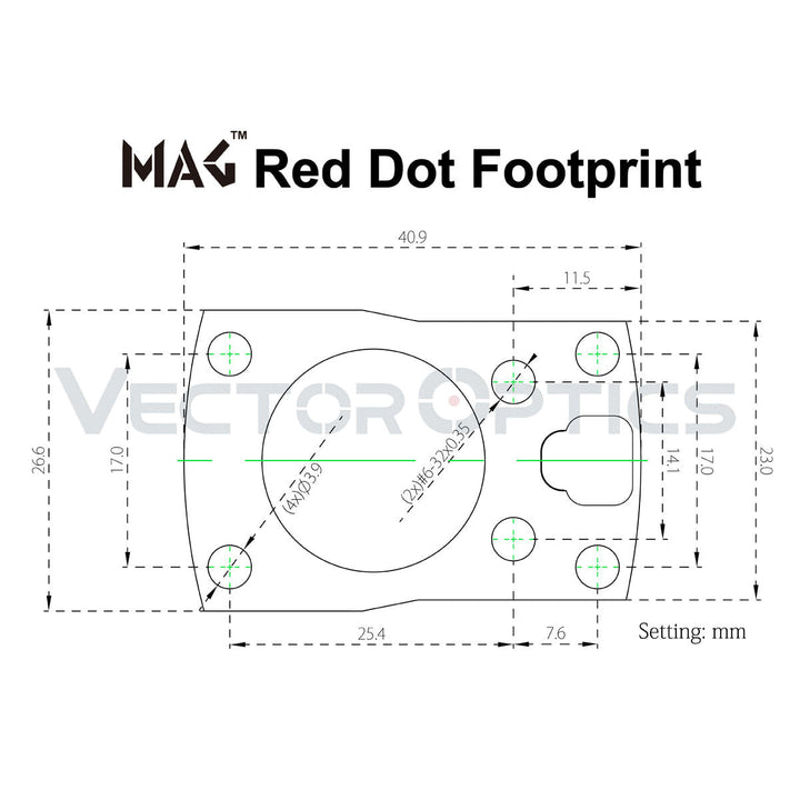 Vector Optics MAG Red Dot Lower 1/3 Co - Witness Cantilever Weaver Polymer Mount - Bang Bang Airsoft
