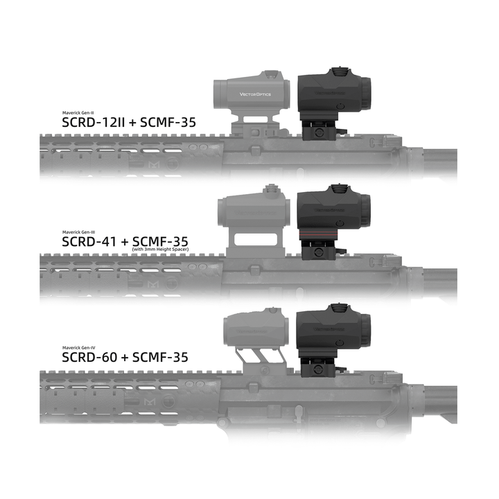 Vector Optics Maverick - IV 3x22 Magnifier Mini Rubber Armored - Bang Bang Airsoft