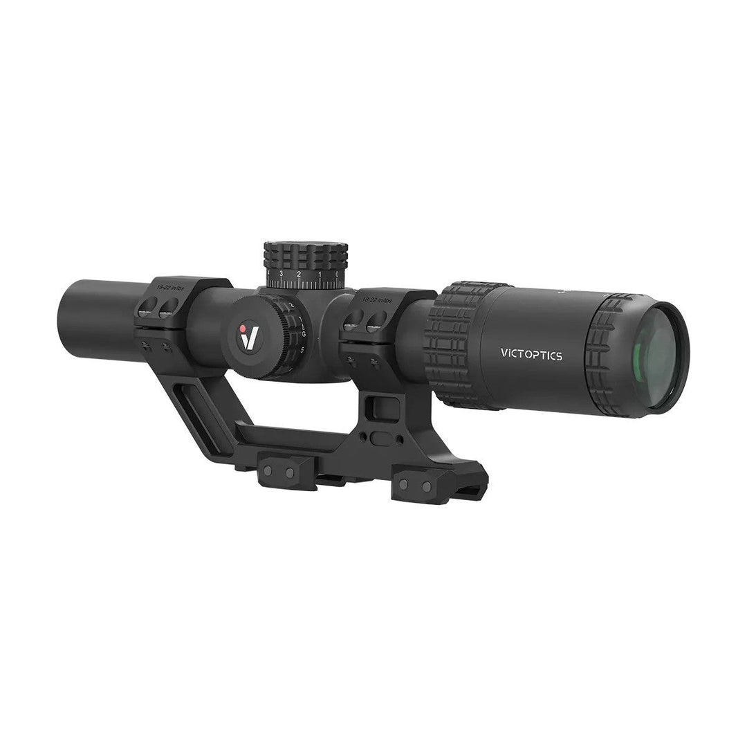 Victoptics S6 1-6×24 LPVO SFP Rifle Scope w/ 1-Piece Extreme High Picatinny AR Mount Kit - Bang Bang Airsoft